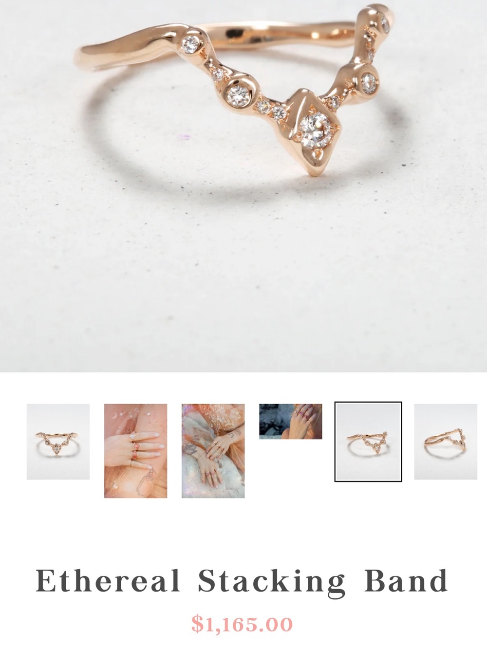 Sirciam Ethereal Stacking Band Rose Gold Size 6.5 - Picture 6 of 10